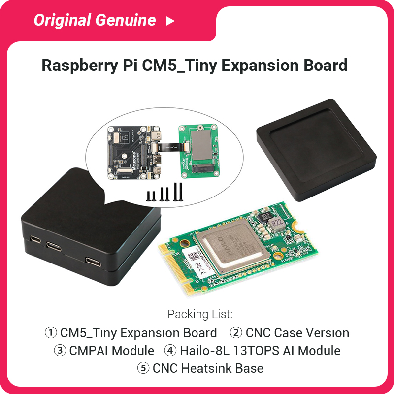 Raspberry Pi Ai Kit Hailo-8L - Kit Lengkap CM5 Tiny dengan Modul