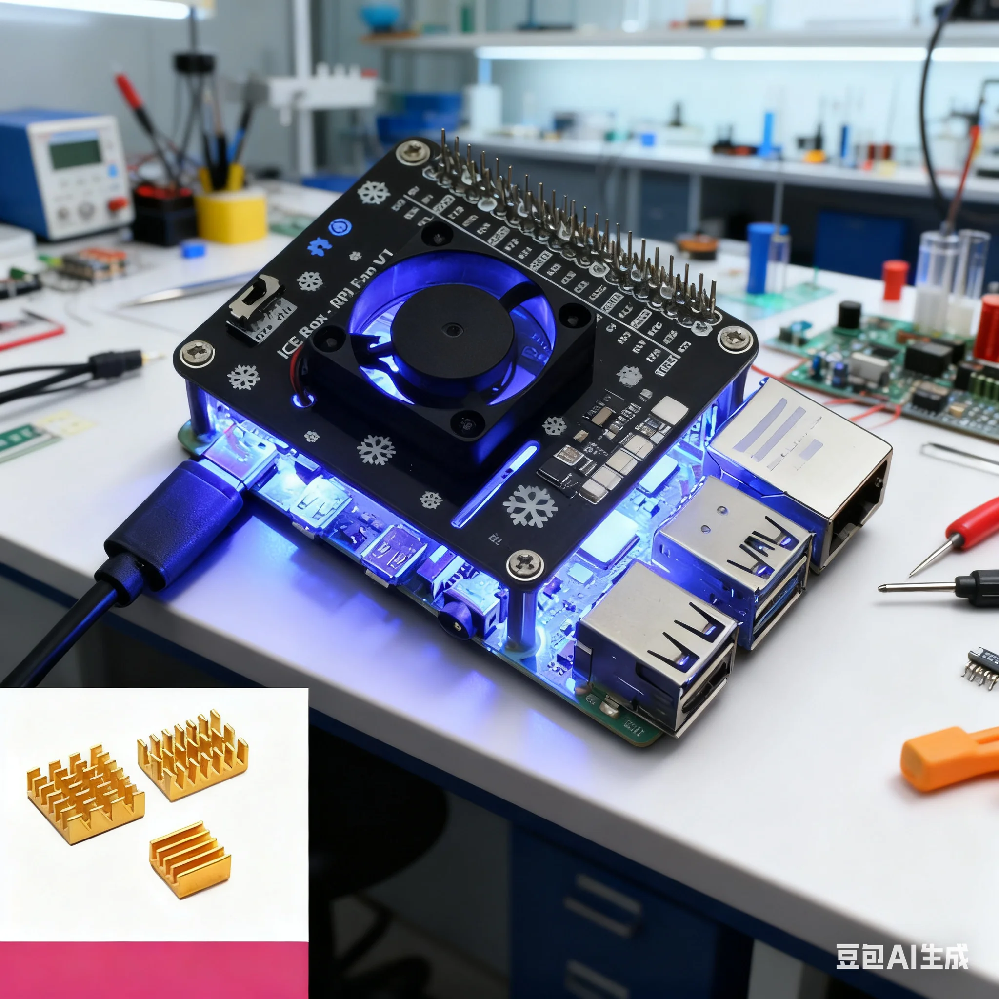 Raspberry Pi Water Cooling Kit - Pendingin Aktif HAT Untuk Raspberry Pi