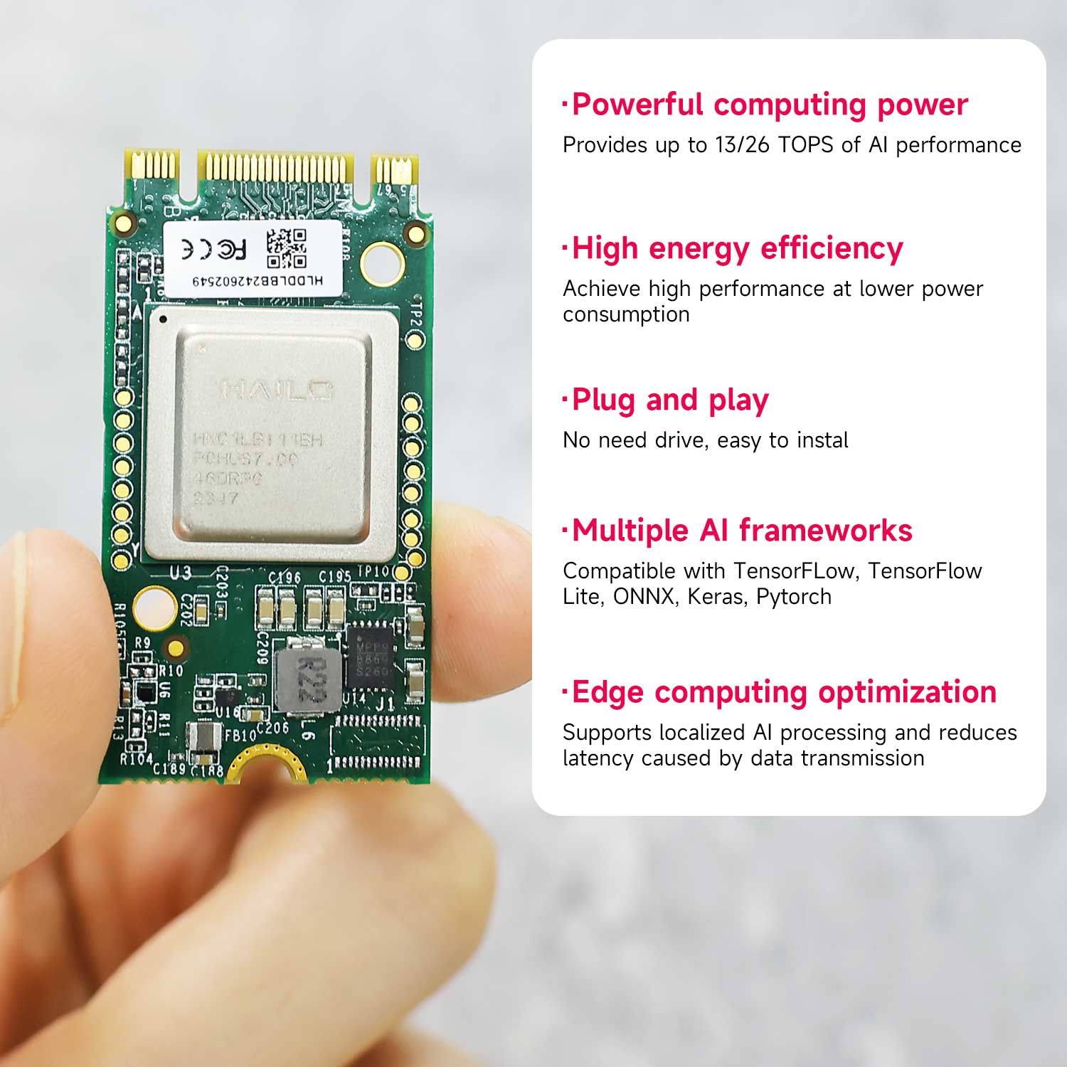 Modul Akselerasi AI Hailo 8/8l - Raspberry Pi Ai Kit Hailo-8L ulasan dan harga