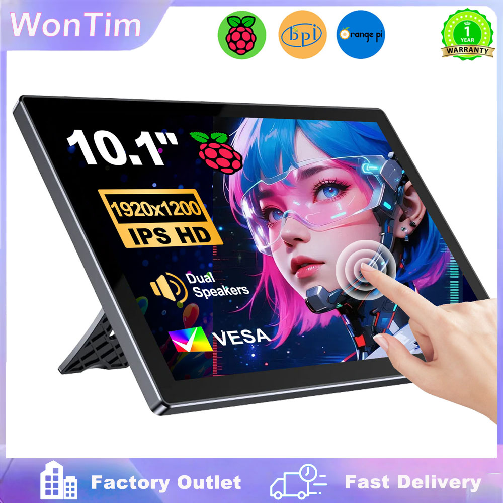 Monitor Raspberry Pi 5 4/3/B/B - Raspberry Pi 10.1 Inch Capacitive Touch Screen Ips ulasan dan harga