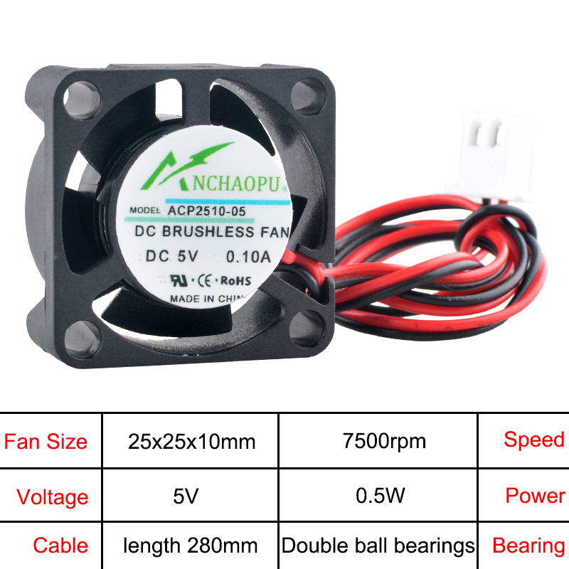 ANCHAOPU Kipas 2.5Cm 25Mm 25X2 - Raspberry Pi Water Cooling Kit ulasan dan harga
